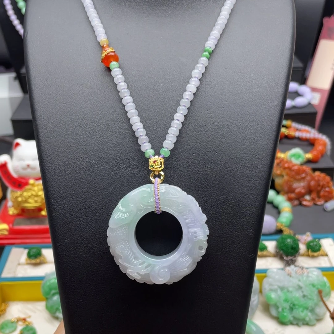 翡翠未镶嵌颈饰翡翠龙扣