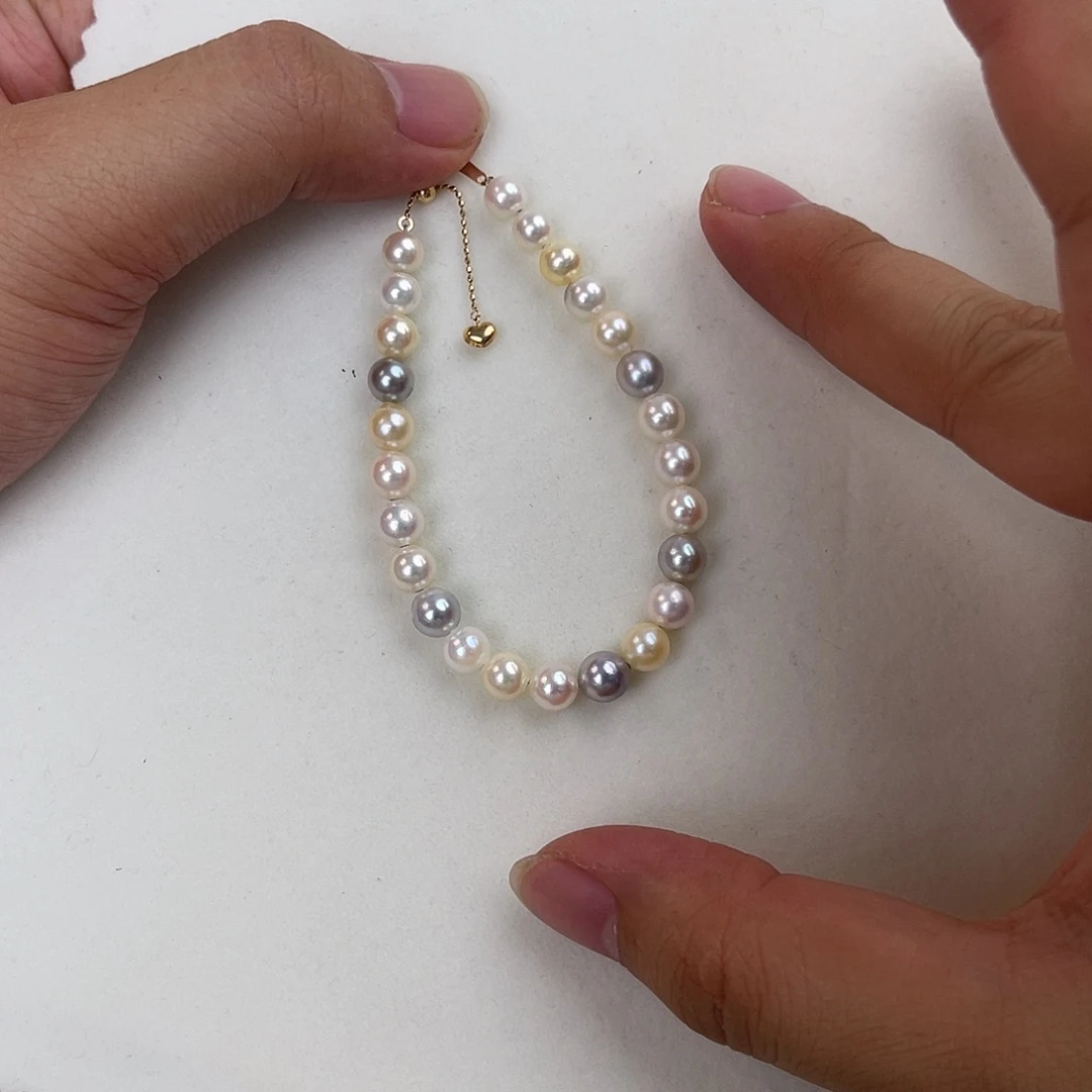 海水珍珠18K金镶嵌手绳