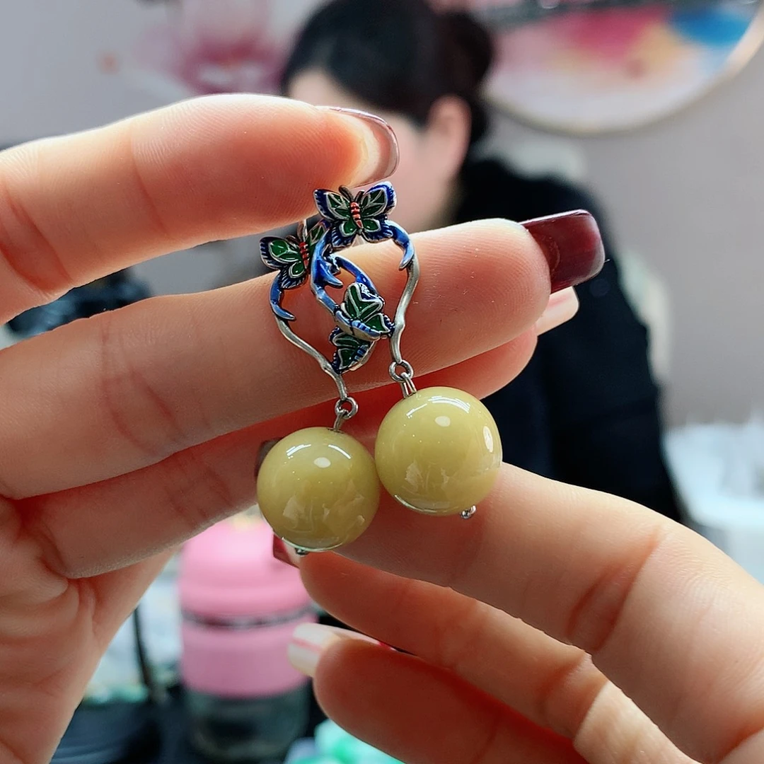 【闪购商品】翡翠耳饰银S925镶嵌，