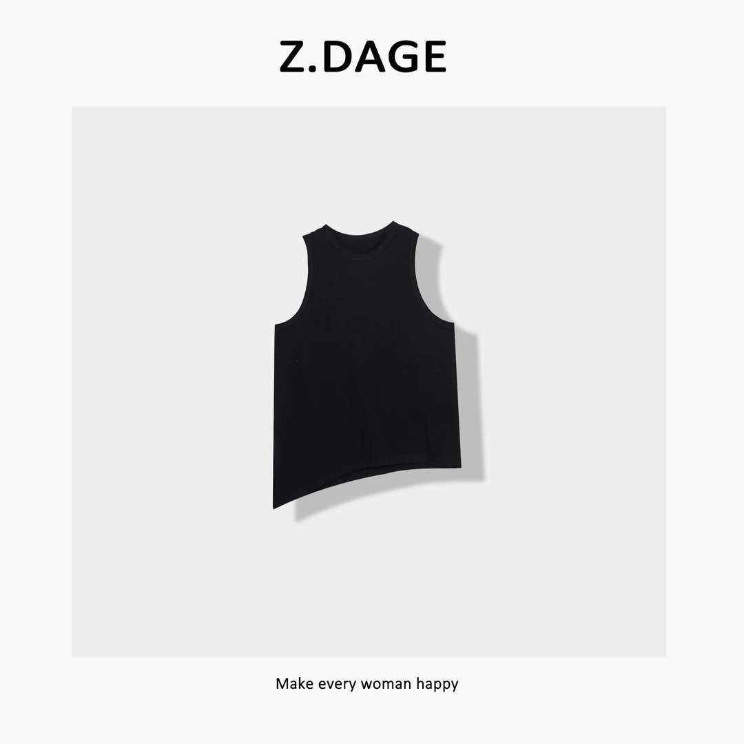 z.dage-‘潮穿’极简风时尚百搭单品后背英文设计宽松背心-58933