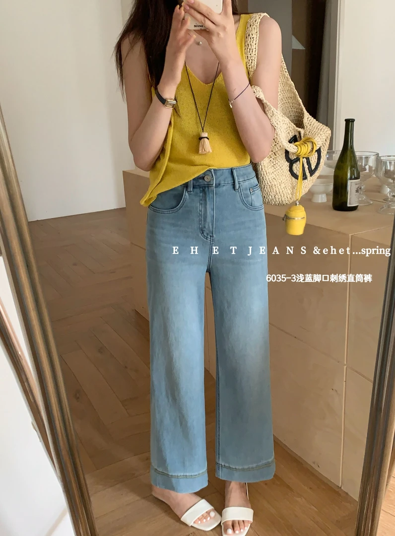 【6035】四面弹 夏季薄面料九分奶奶直筒裤 柔软丝滑