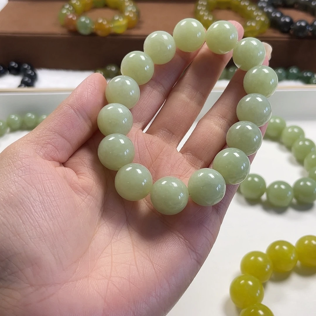 抖***哇透闪石-蛇纹石玉未镶嵌手串