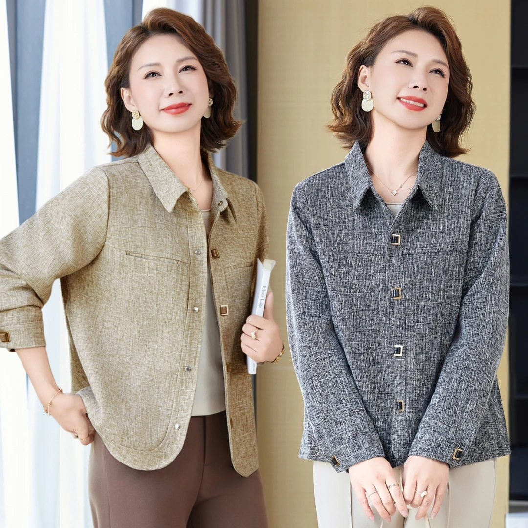 妈妈秋装2025新款小香风外套中老年女装春秋季时尚减龄洋气夹克衫