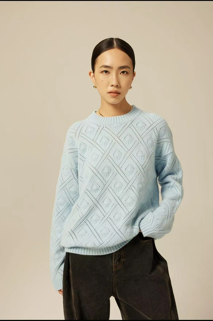 太好穿了！显瘦新贵~重磅加厚100%羊绒衫女圆领套头羊绒毛衣 女