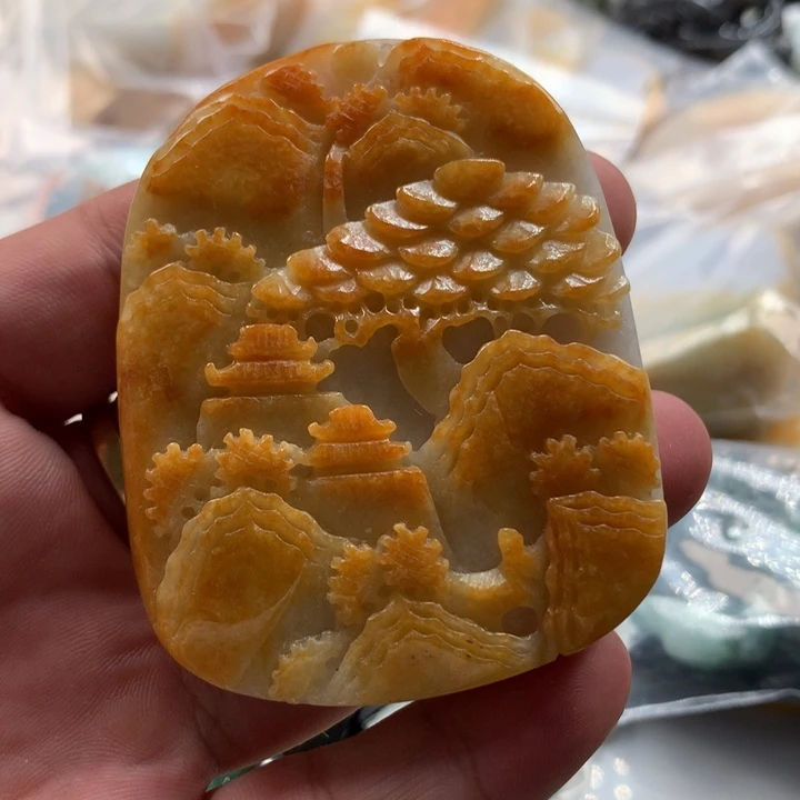 翡翠未镶嵌颈饰保真天然a货翡翠