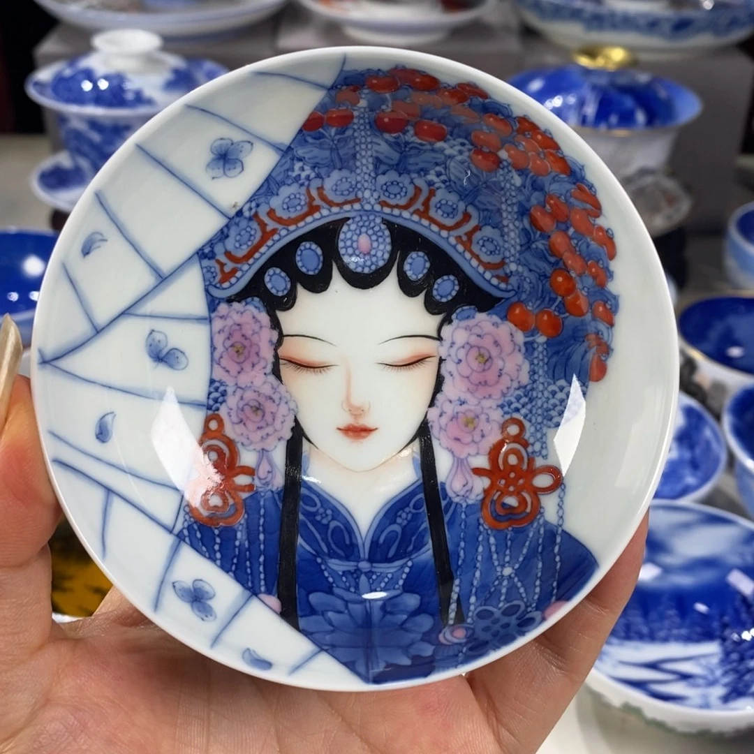 青花花旦主人杯杯