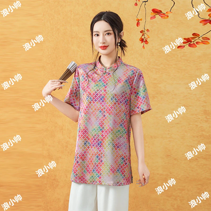 2251七彩星-时尚气质奥黛透气国风女士时尚小衫