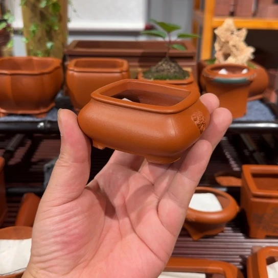 润***石紫砂花盆原矿紫泥