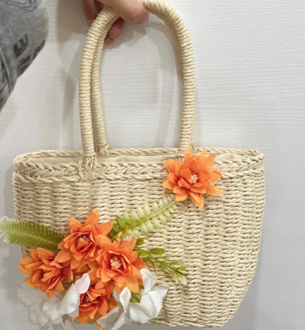 原创手作手提草编包G