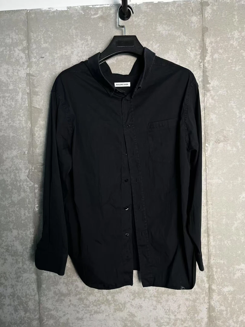 未使用 WE11 DONE 36/巴黎世家刺绣小标语单口袋衬衫/l10821