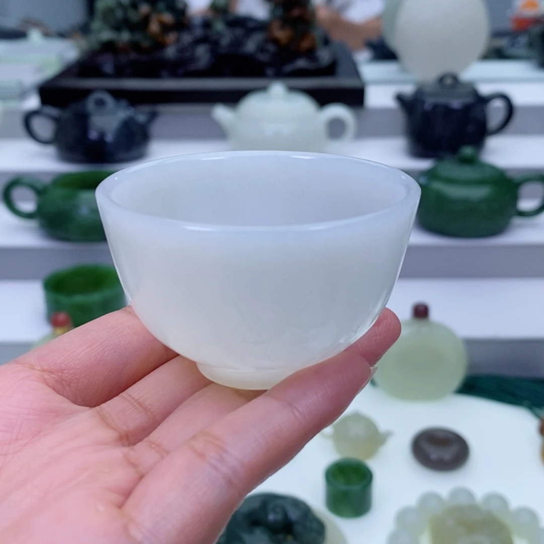和田玉未镶嵌挂件静**深杯子