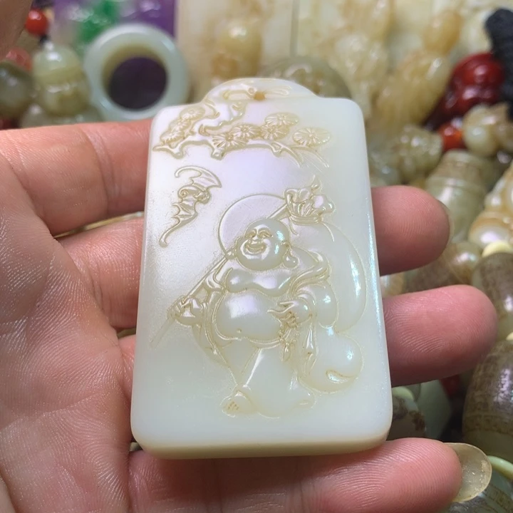 和田玉未镶嵌挂件幽*兰