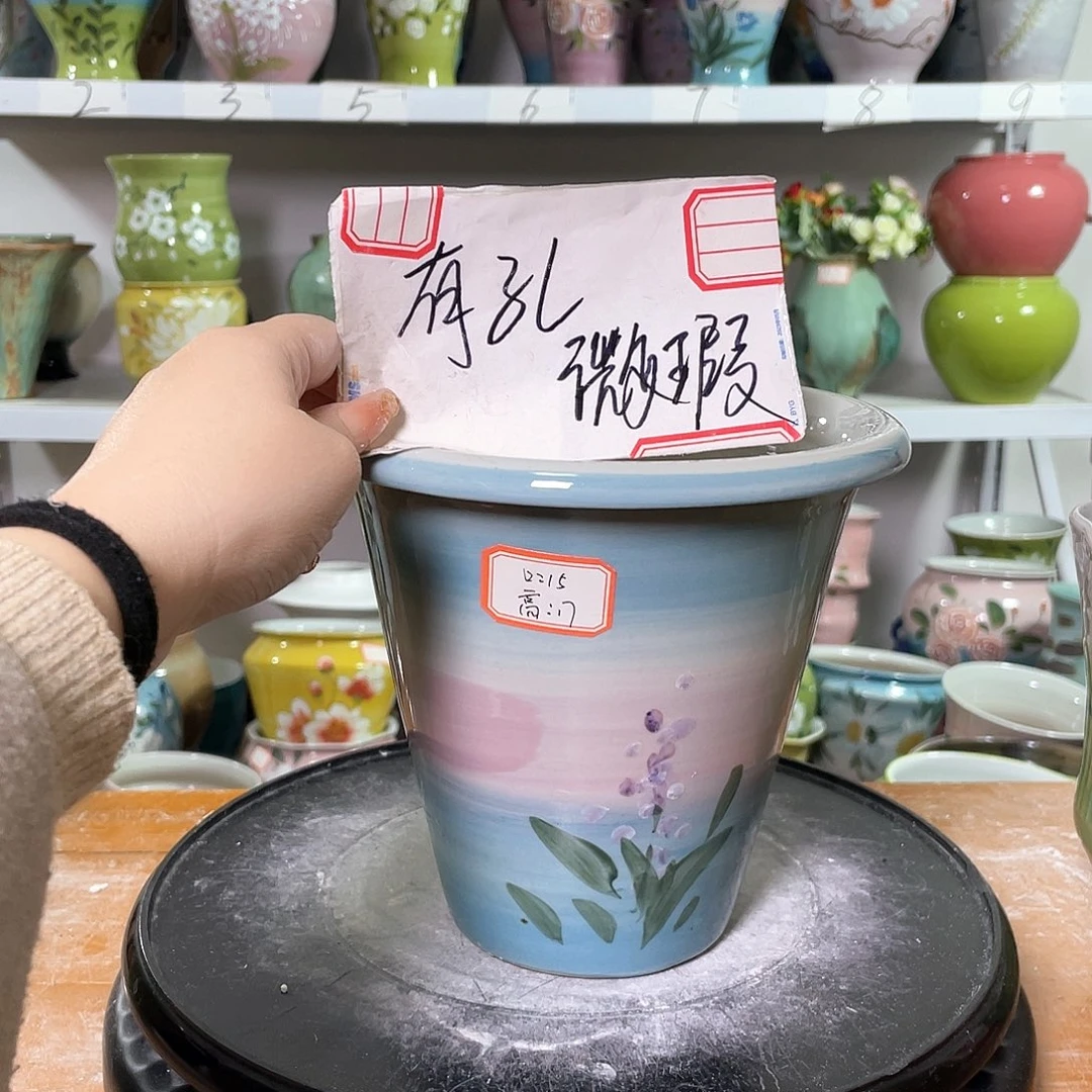 景德镇陶瓷花盆口15高17