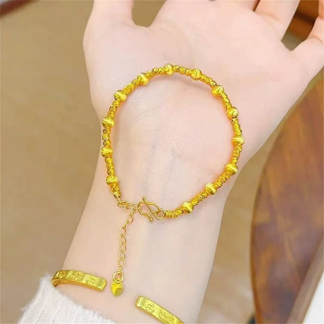 18K金拉丝小猫眼4.8mm手链a61