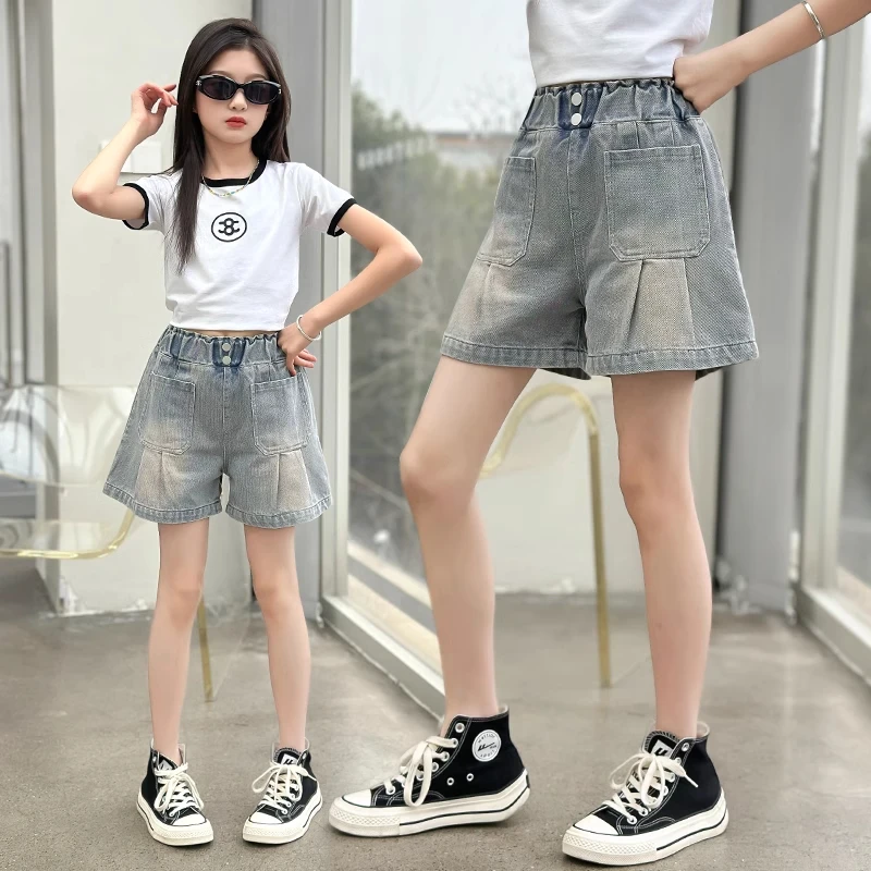 女童牛仔短裤夏季薄款外穿夏天休闲时髦洋气百搭夏装大童儿童裤子