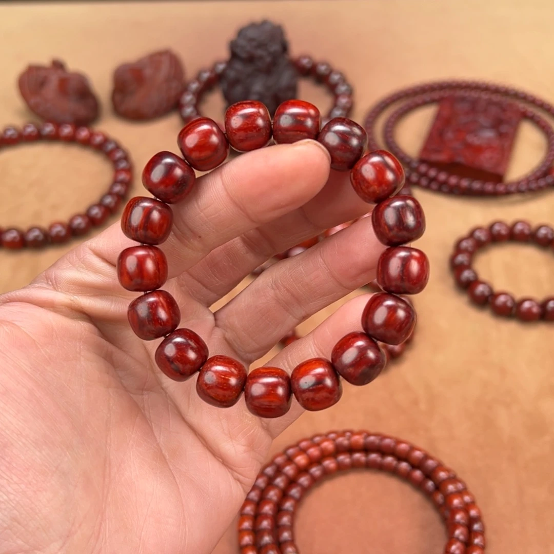 檀香紫檀（小叶紫檀）手串/手链听**叶12x13老型，180
