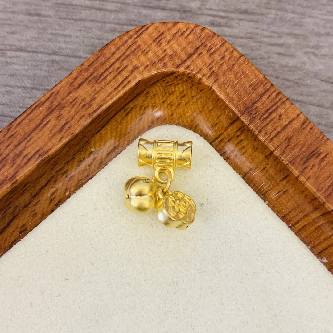 君潮黄金足金带管柿柿如意DP0295