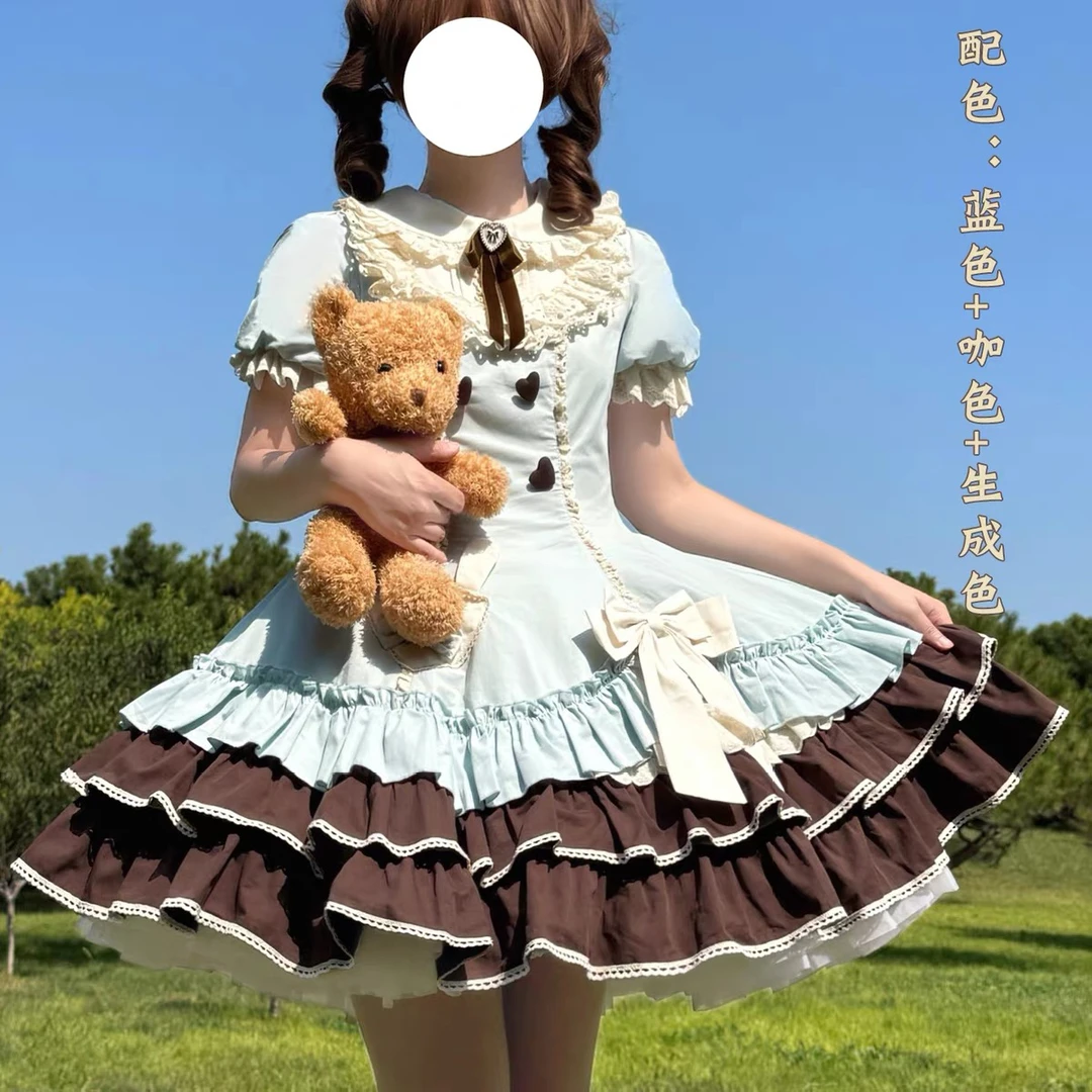 甜美可爱收腰洛丽塔连衣裙优雅女仆风设计