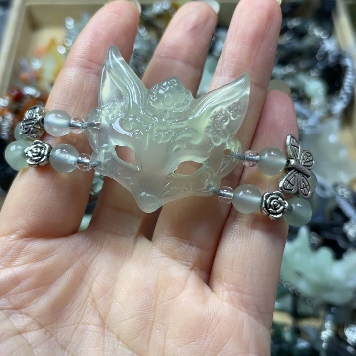 蛇纹石玉合金颈饰