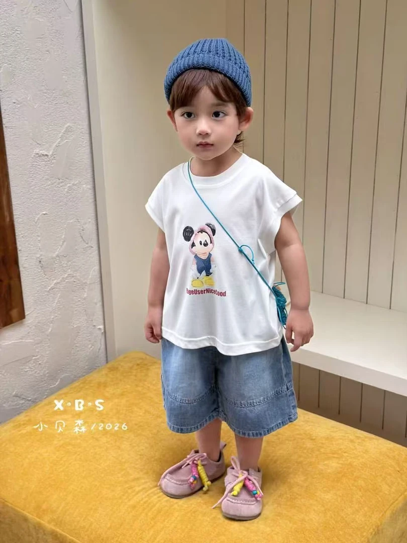 90-130男童米奇图案两件套套装