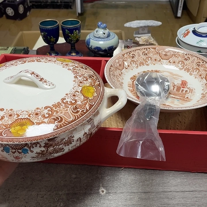 其他汤碗，五只盘子