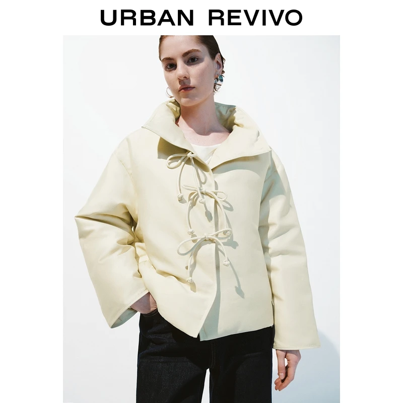 UR2025冬季新款女装魅力立领蝴蝶结羽绒服UWG150081+