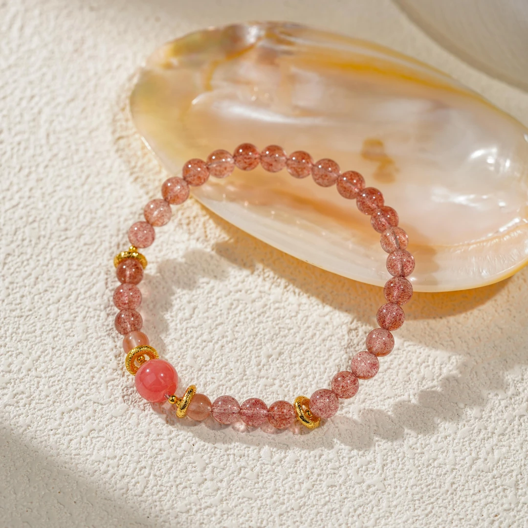 【遇良缘】草莓晶手串 （天然珠宝多样性发其一）