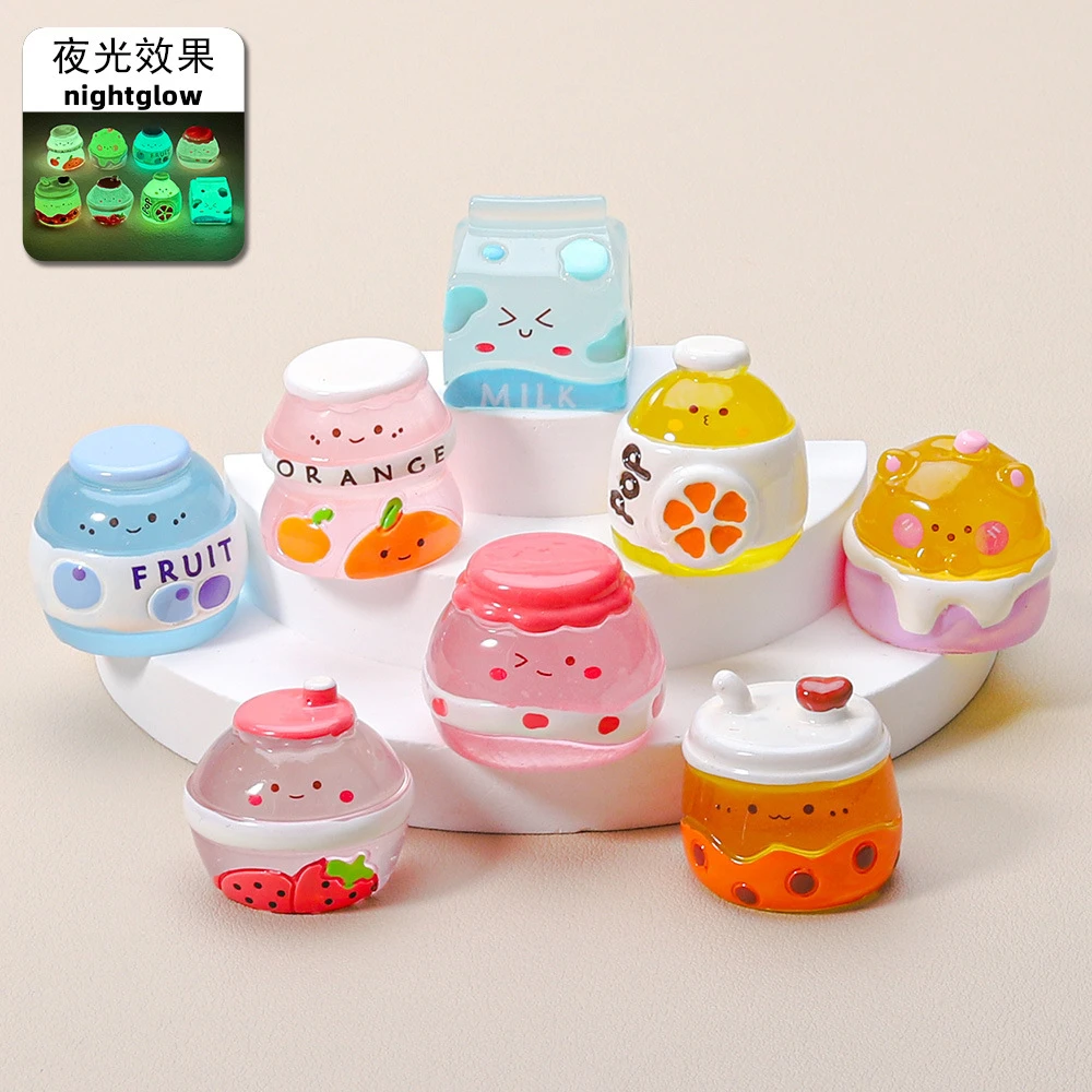 【直播拆+匀色】夜光饮品铺子盲袋萌粒DIY树脂创意小摆件