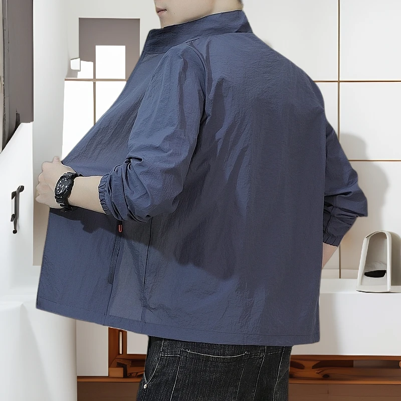 2024夏季新款男士户外运动立领透气防晒衣超薄夹克款防晒服