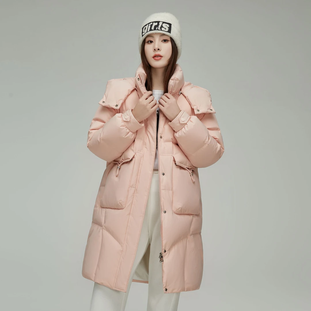 中长款羽绒服女2024冬季新款时尚高端显瘦连帽休闲外套D01809