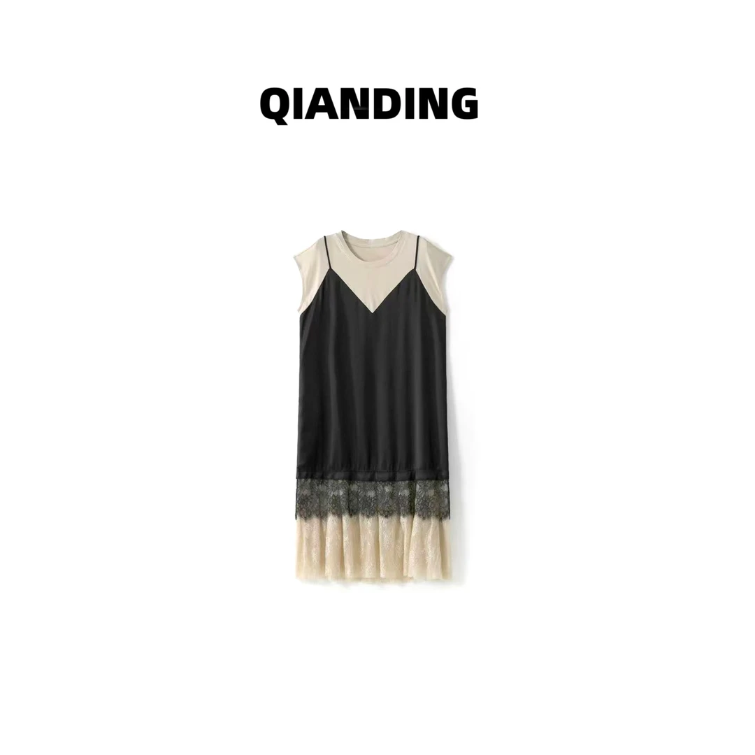 JZ【醋酸肉桂黑芭蕾裙】松弛透气重工蕾丝显瘦时尚连衣裙JZ25522