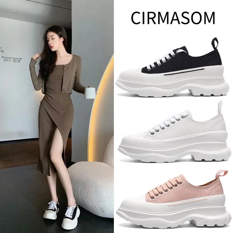 明星同款官方正版赵露思同款麦昆夏季新款女款厚底增高高帮时尚潮