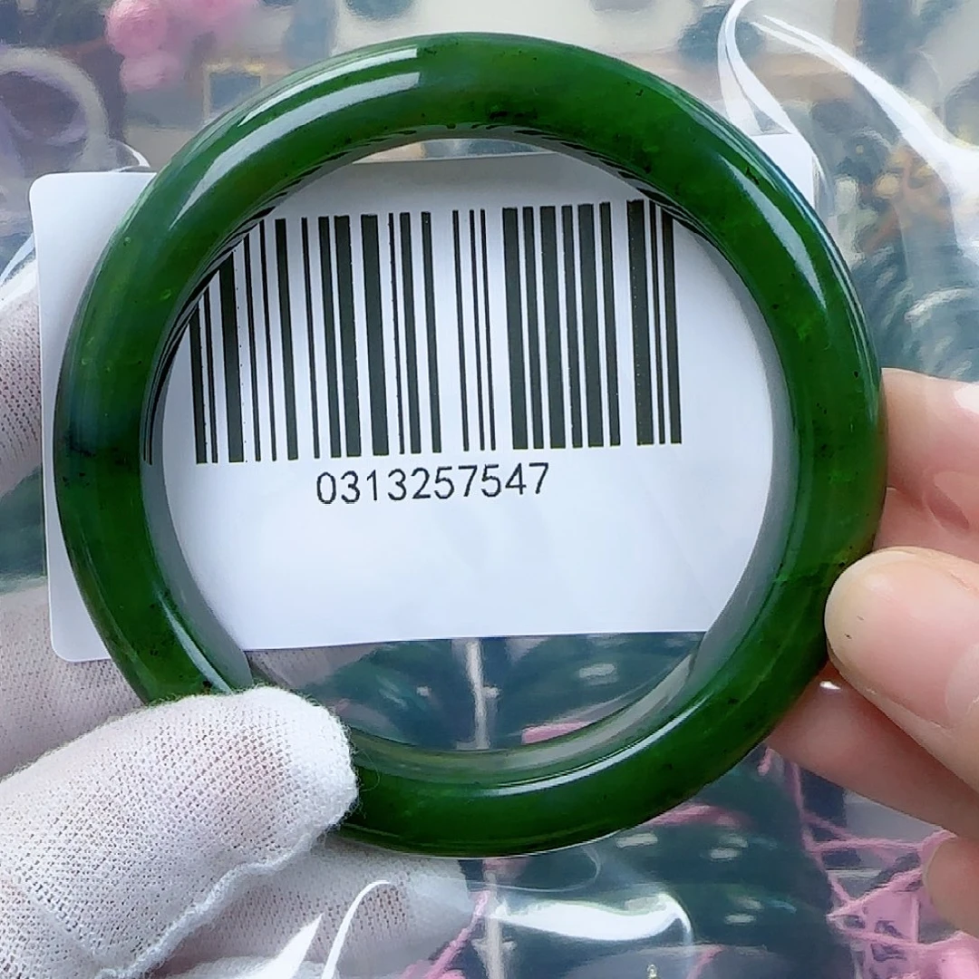 和田玉（碧玉）手镯未镶嵌6061