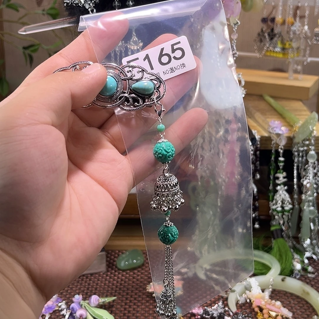 博***君蛇纹石玉未镶嵌发饰