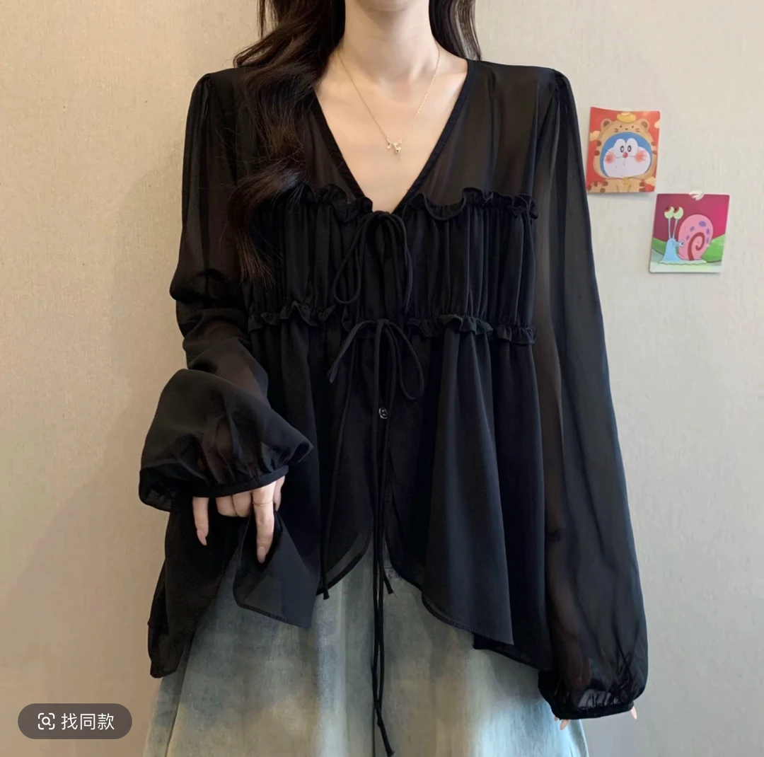 轻熟气质休闲高级咖色长袖女秋季新款轻薄舒适百搭大码上衣