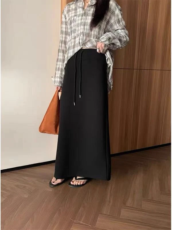 秋款棉＋复合羊绒松紧腰半身裙