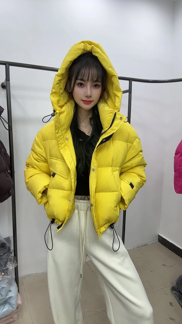 <XYG>9901连帽彩色短款羽绒服