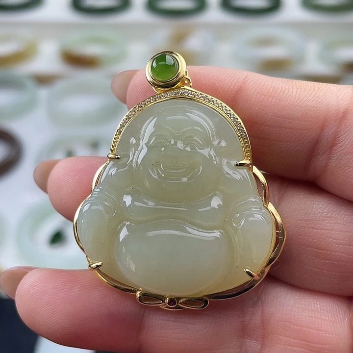 和田玉银S925镶嵌颈饰
