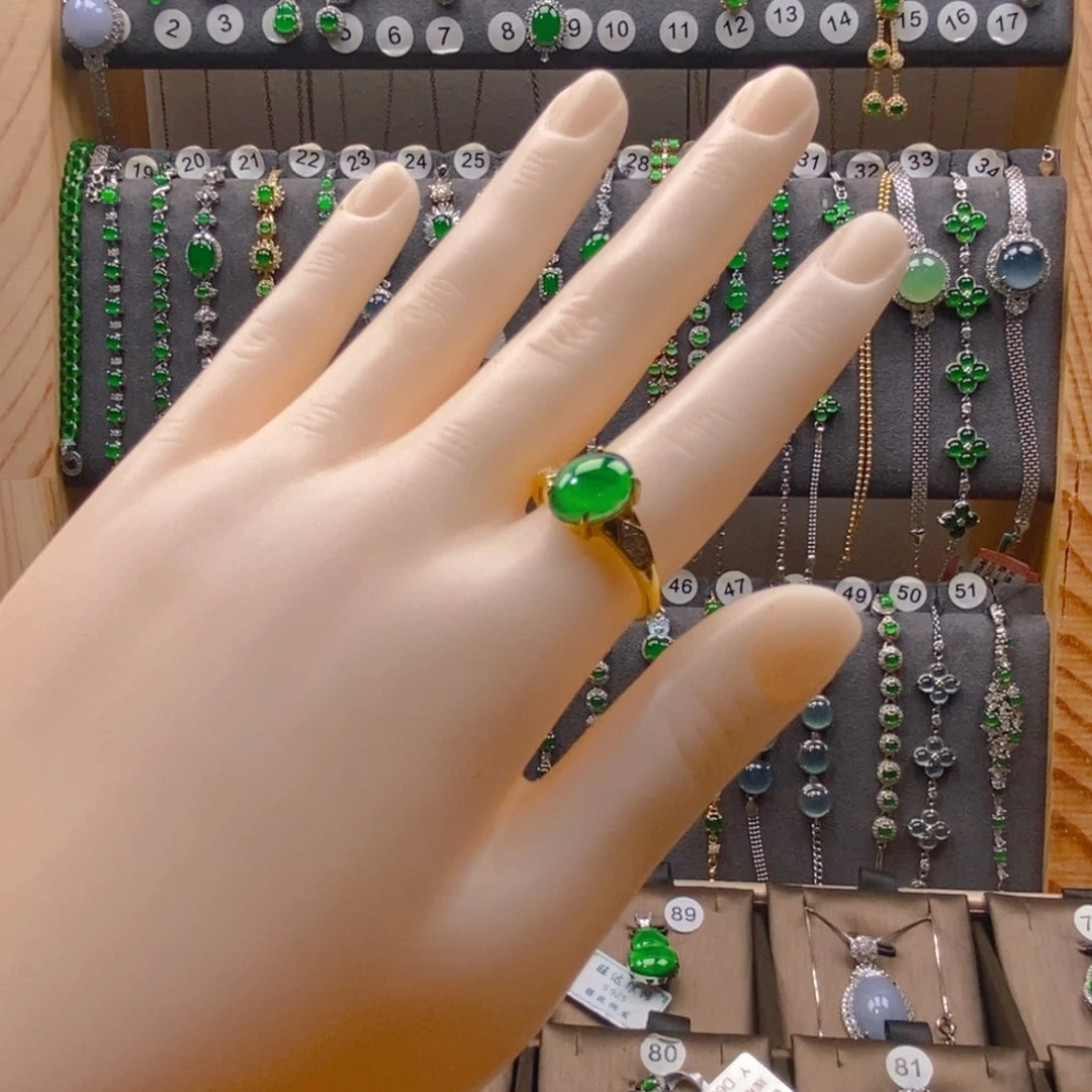 颈饰银S925镶嵌翡翠翡翠戒指