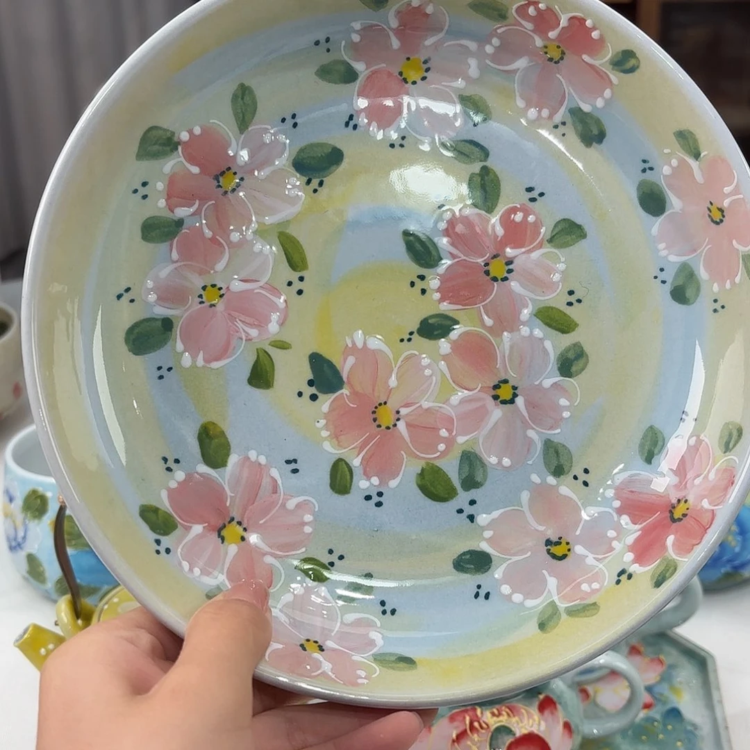 景德镇手绘高温釉下彩陶瓷茶具