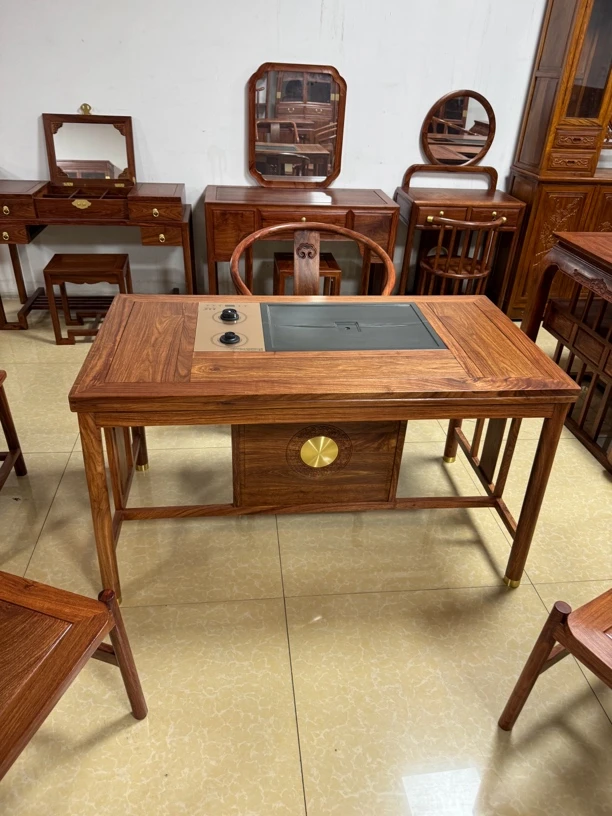 刺猬紫檀阳台小茶桌128@68@72高新中式茶台红木茶桌简约款