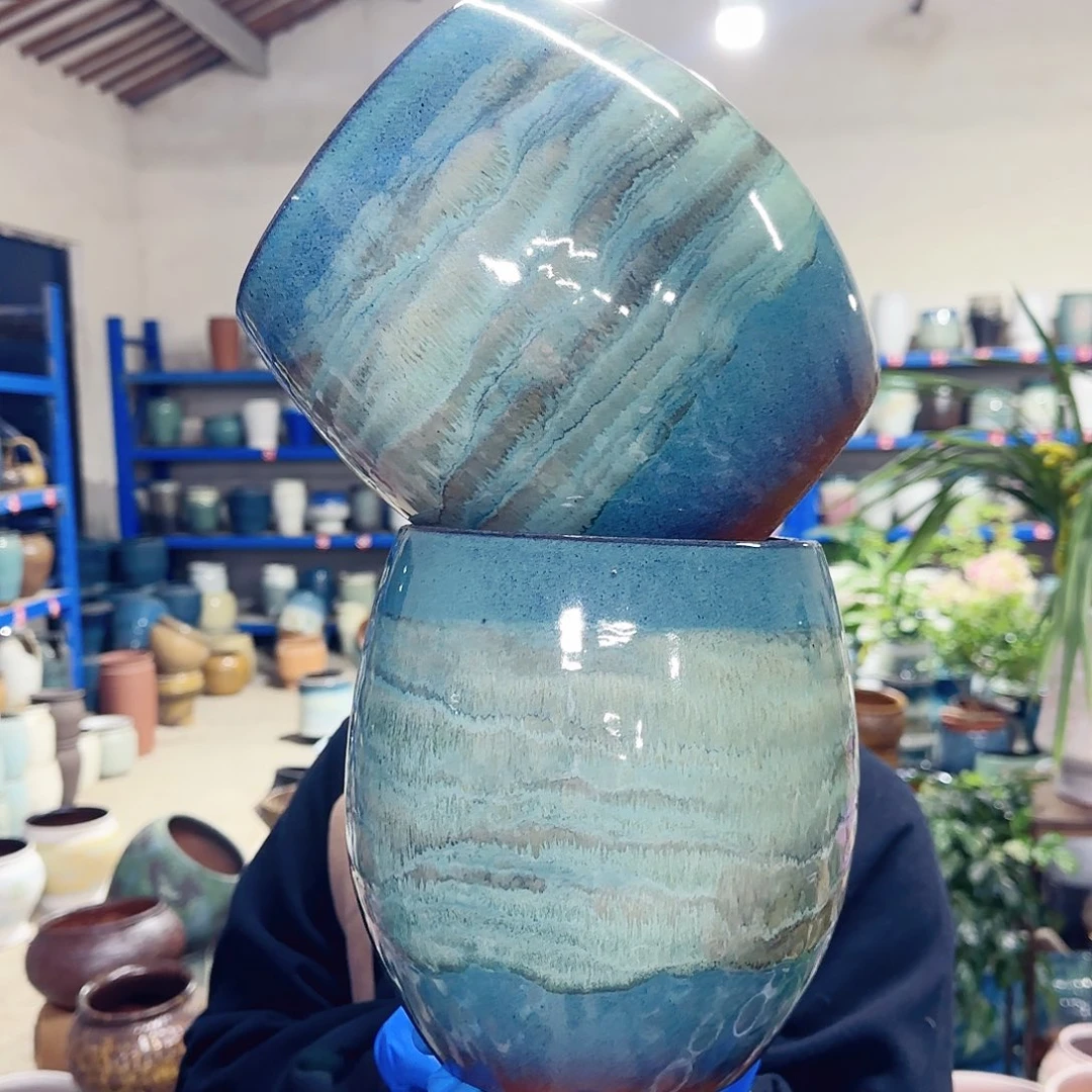 紫砂花盆高20口15.5