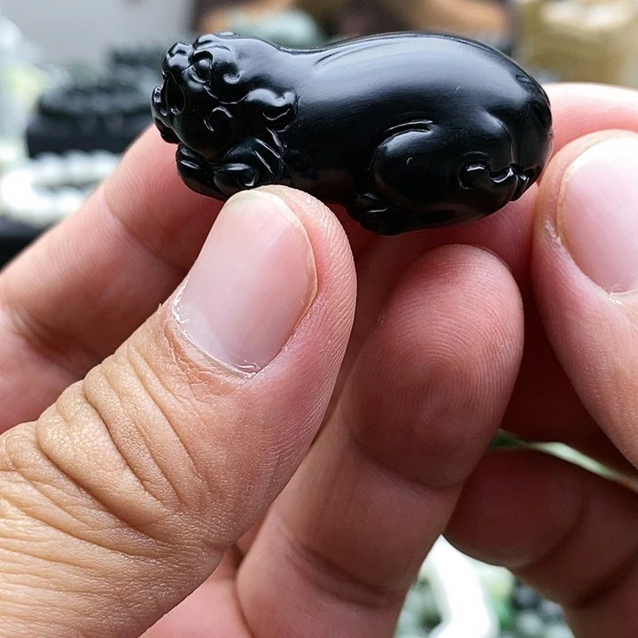 【闪购商品】未镶嵌手链和田玉貔貅墨玉