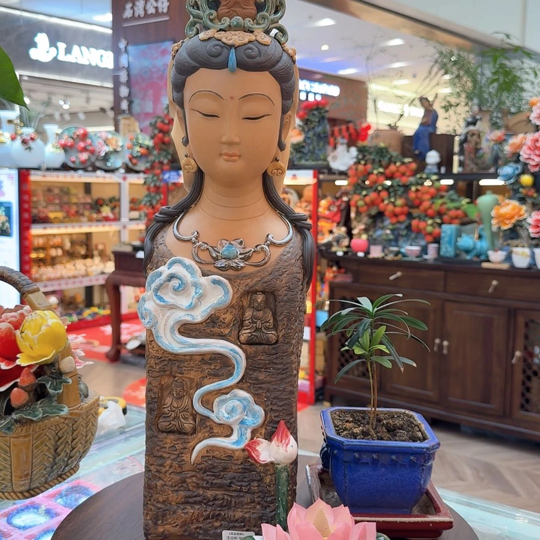 陶瓷56厘米高观音送2个赠品