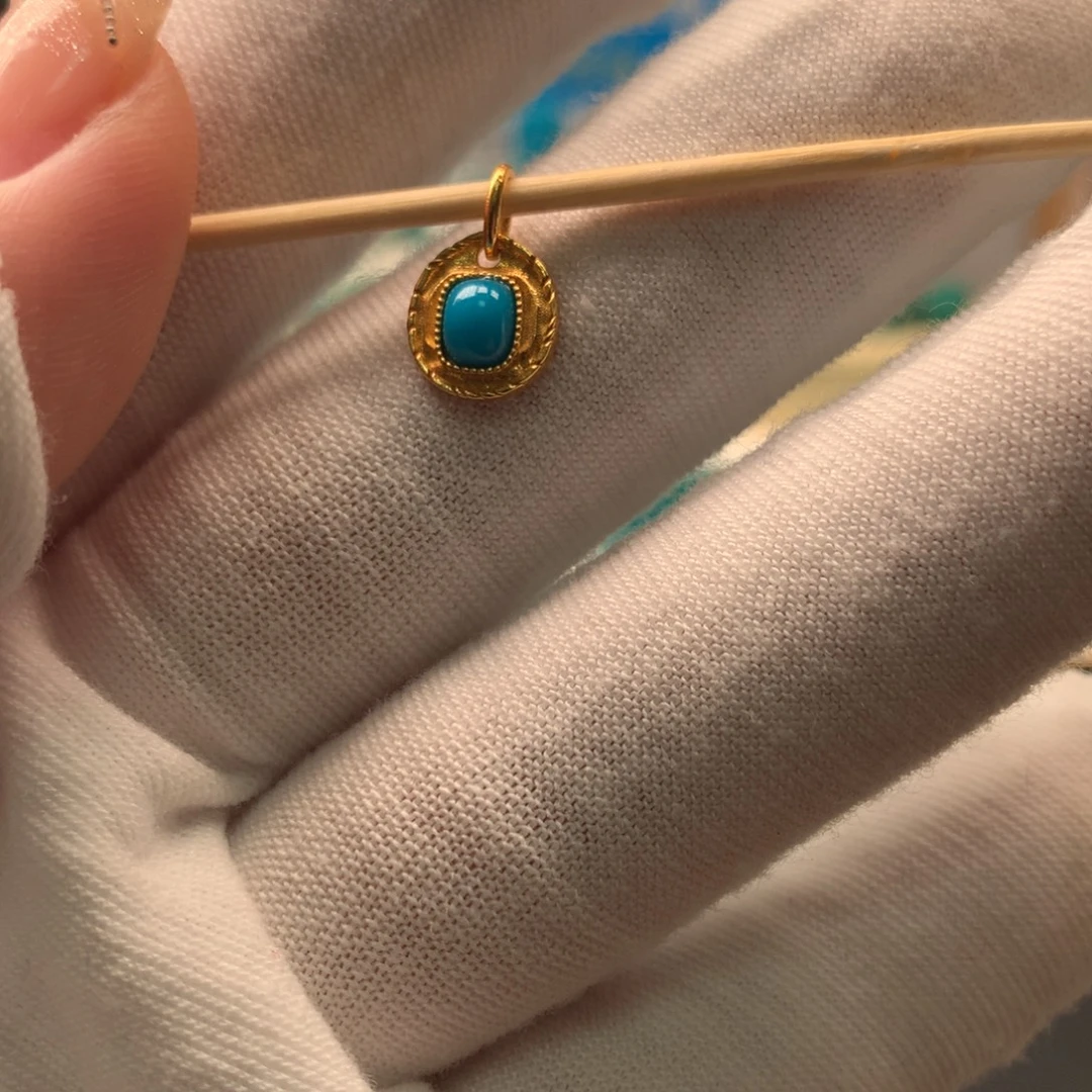 绿松石18K金镶嵌配饰