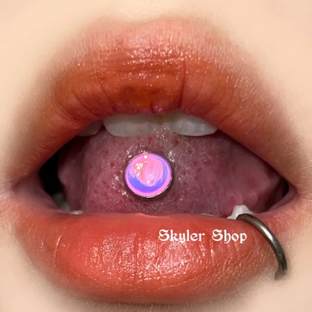 钛钢琉璃耳饰 迷你超闪高透纯色冰糖钛钢舌钉饰品爆闪透明小众