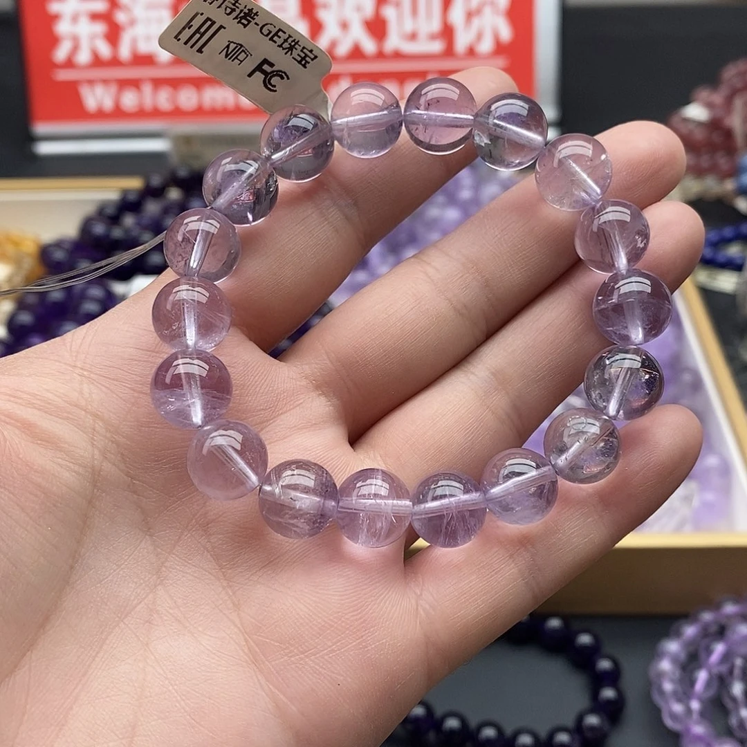未镶嵌手链水晶紫兔毛11+