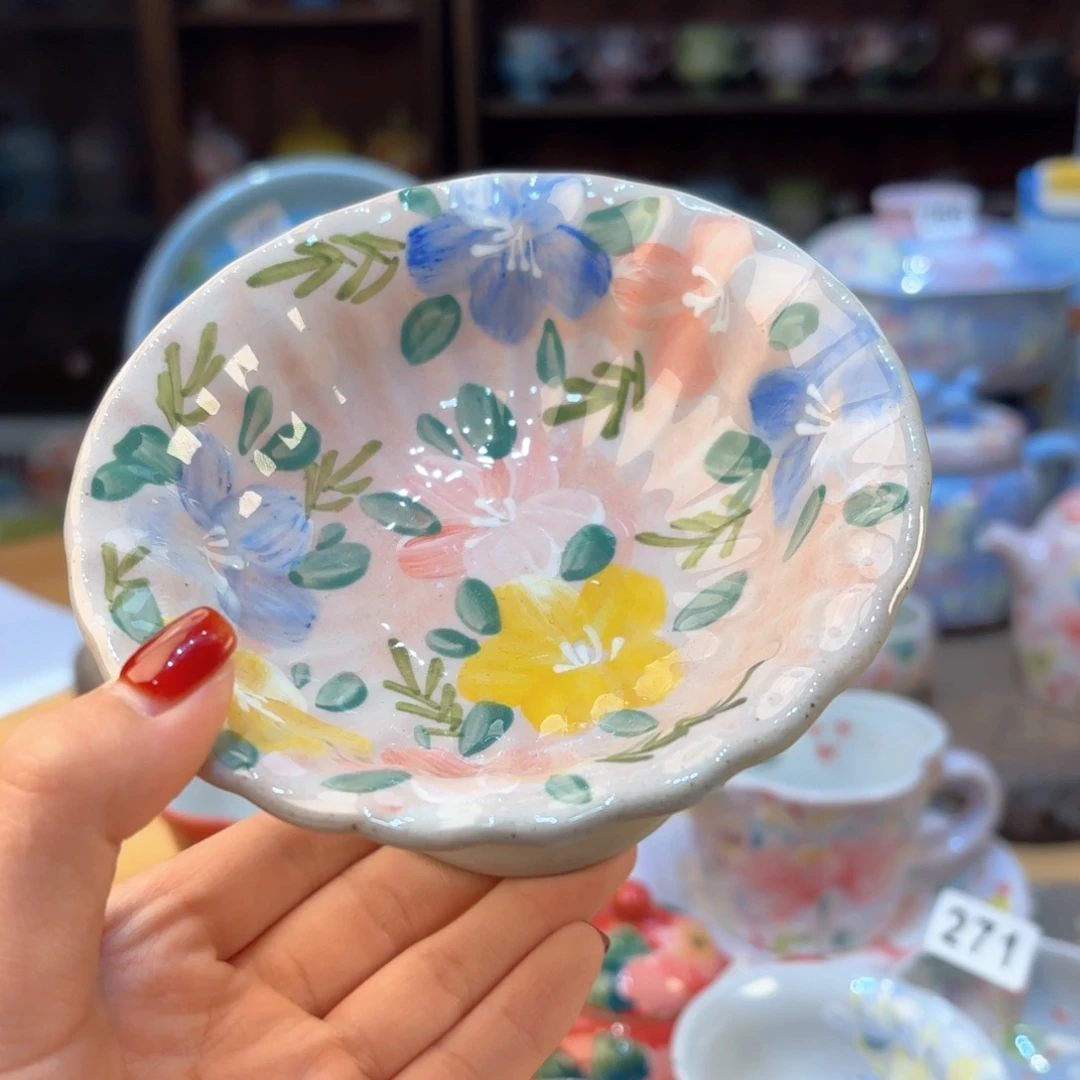 景德镇手绘高温釉下彩陶瓷茶具