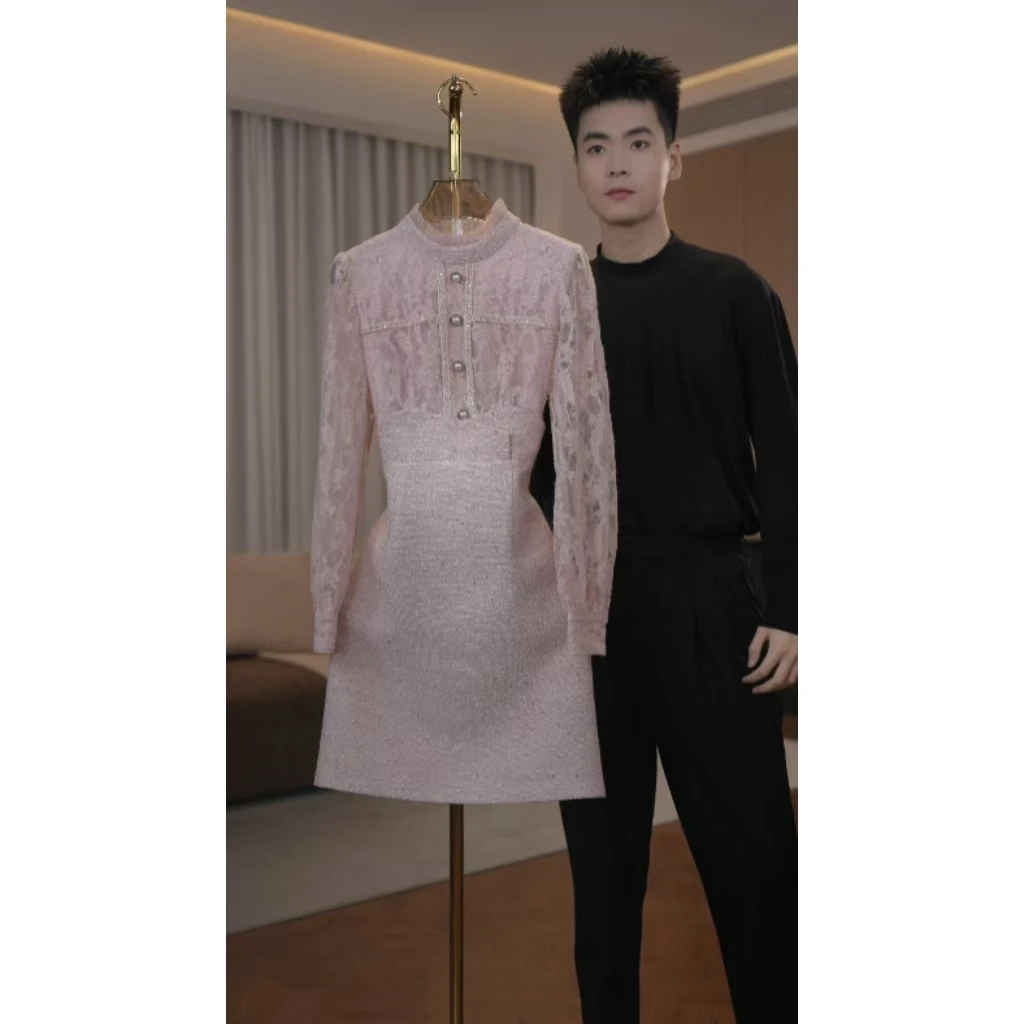 【现货 下午发】1943品牌女装高贵气质连衣裙显瘦蕾丝裙