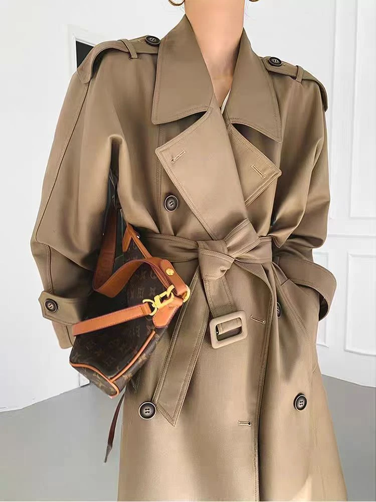 2025秋季新品气质时尚休闲宽松显瘦中长款风衣2289